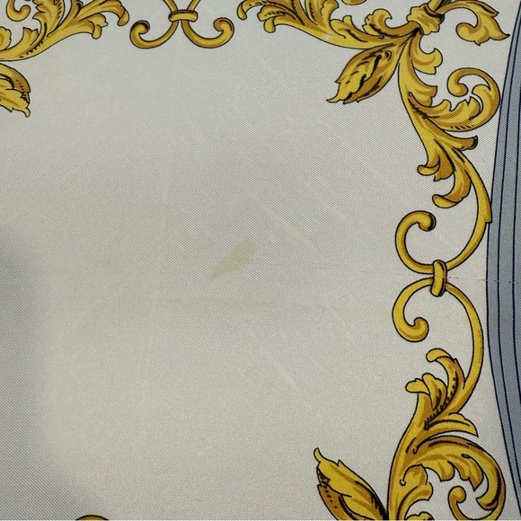 Celine Silk Scarf with Carriage and Wheel Design - Picture 12 of 13